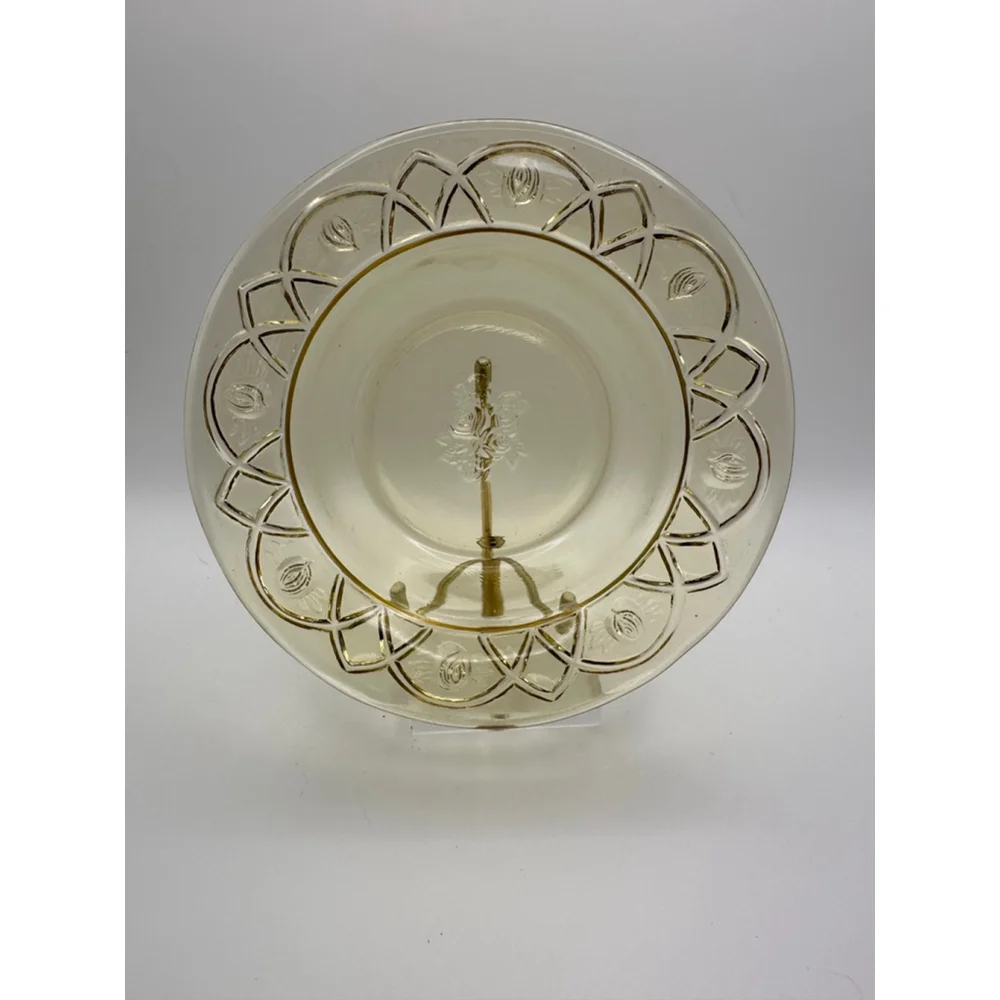 1930s Federal Glass “Rosemary” Dutch Rose Depression Glass Fruit Bowl Set (4)